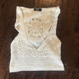 Adorb hooded knit crop top perfect for festivals!